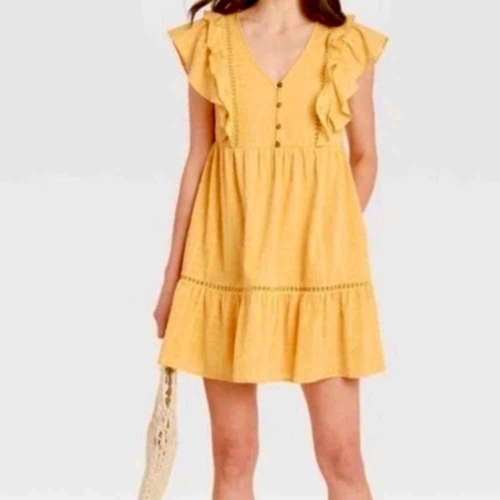 Knox Rose Yellow Tiered Ruffled Sundress